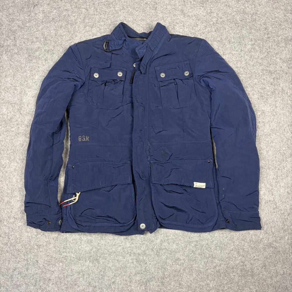 G-Star Raw Women Navy Blue Utility Field Jacket Size Small Nylon Full Zip GSR
